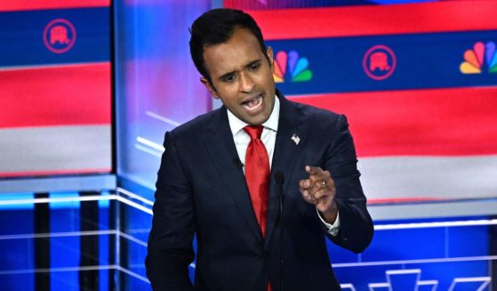 Republican presidential candidate Vivek Ramaswamy speaks during the third Republican presidential primary debate in Miami, Florida, on Wednesday.