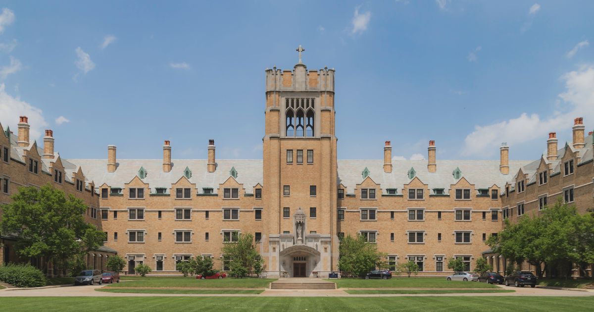 The campus of Saint Mary's College in Notre Dame, Indiana, is seen in the above stock image.