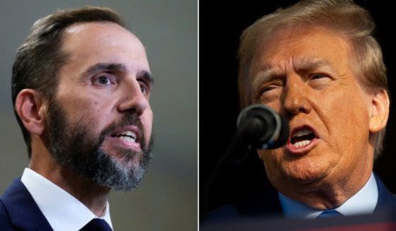 At left, special counsel Jack Smith speaks about the case against former President Donald Trump, right, at the Department of Justice in Washington on Aug. 1.