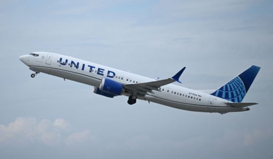 A United Airline Boeing 737 MAX 9 takes off from Los Angeles International Airport on Sept. 11. On Monday, a United Airlines flight had to make an unscheduled landing after a bomb threat was made mid flight.
