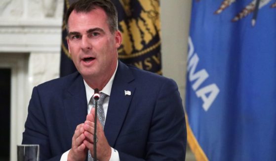 Oklahoma Republican Gov. Kevin Stitt speaks during a business roundtable in the White House on June 18, 2020.