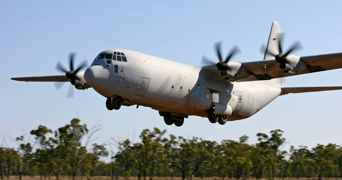 In this photo provided by the Australian Defence Force a AC-130 Hercules aircraft practices landing on the dirt airstrip at Benning Field during Exercise Northern Station 2007 near Townsville, Australia, on Sept. 25, 2007.