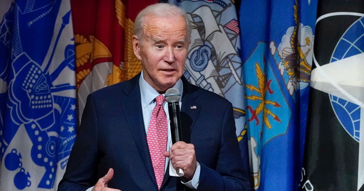 President Joe Biden speaks before a screening of the movie "Wonka" in Norfolk, Virginia, on Sunday.
