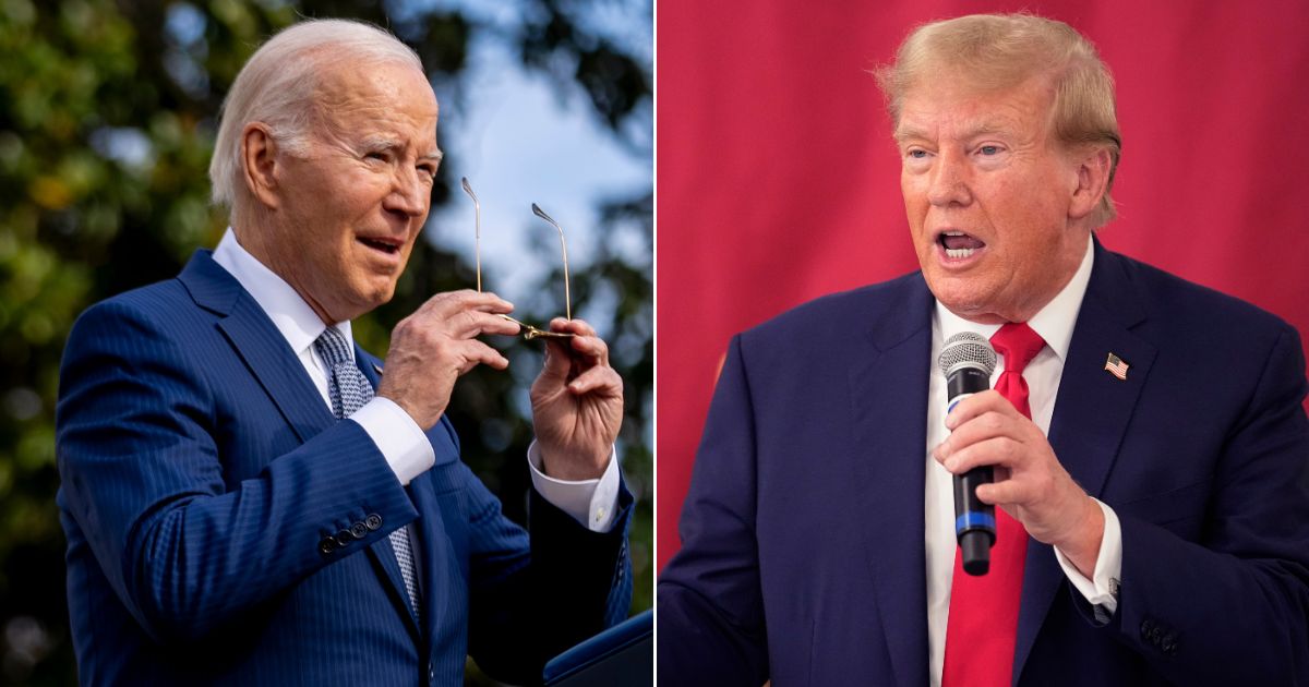 Former President Donald Trump, right, has expanded his lead in polls against President Joe Biden.