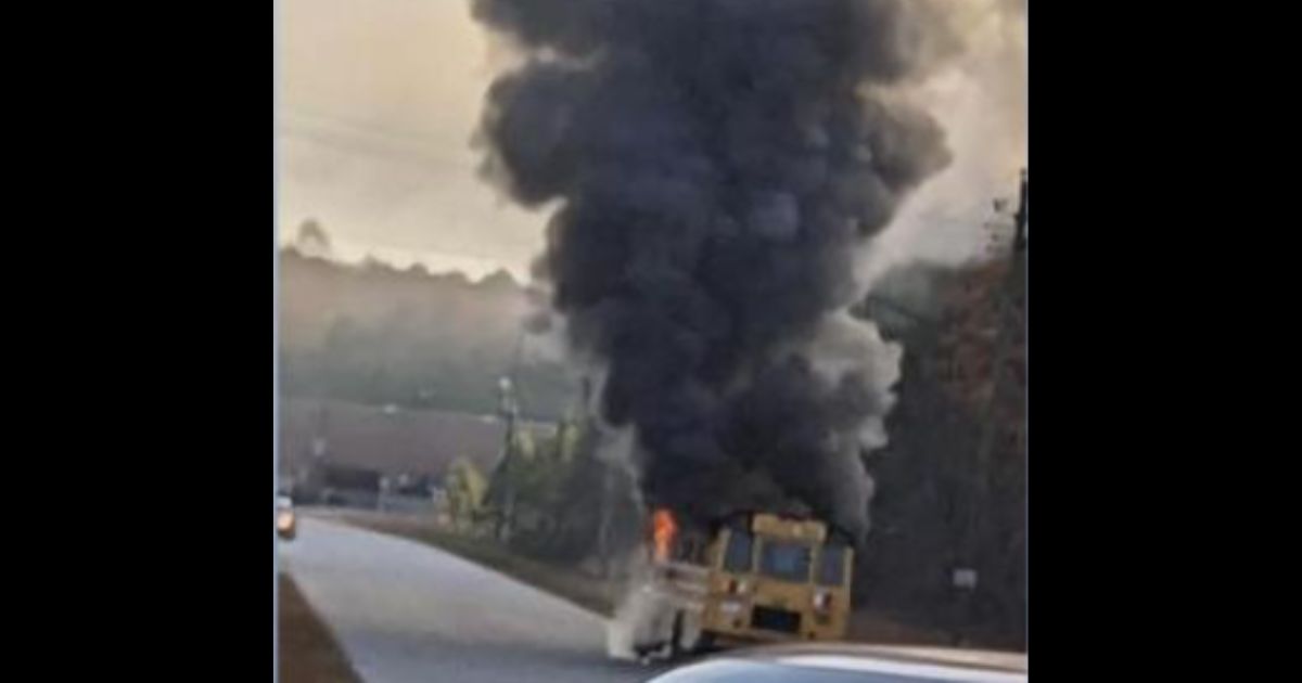 A school bus caught on fire in North Carolina Nov. 14.