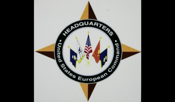The logo of the headquarters of the US European Command (US EUCOM) is seen in the Patch Barracks in Stuttgart, southwestern Germany, Dec. 4, 2006.