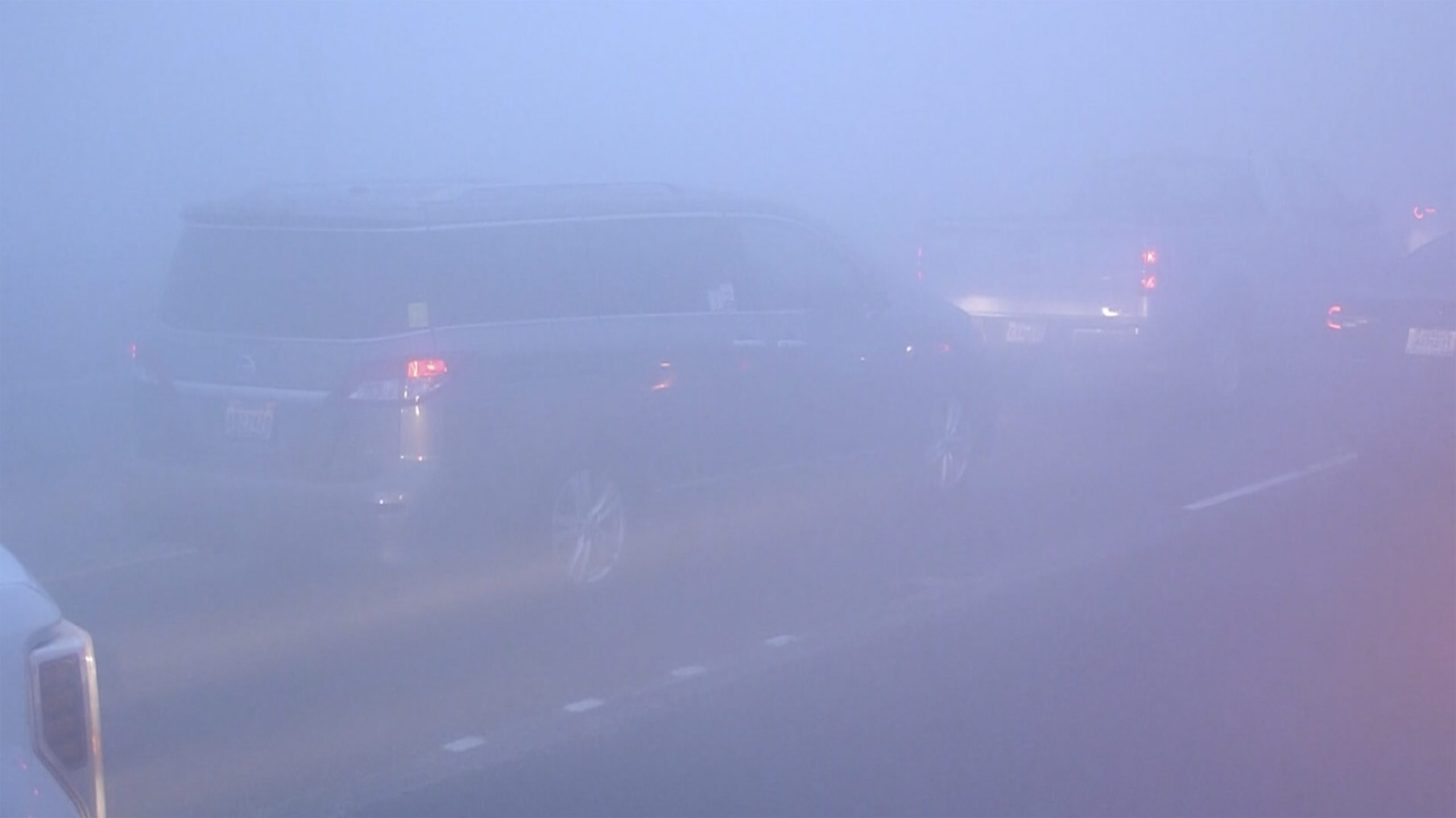 Traffic reached a standstill on I-10 in Louisiana after a "super fog" caused a deadly crash on Tuesday.
