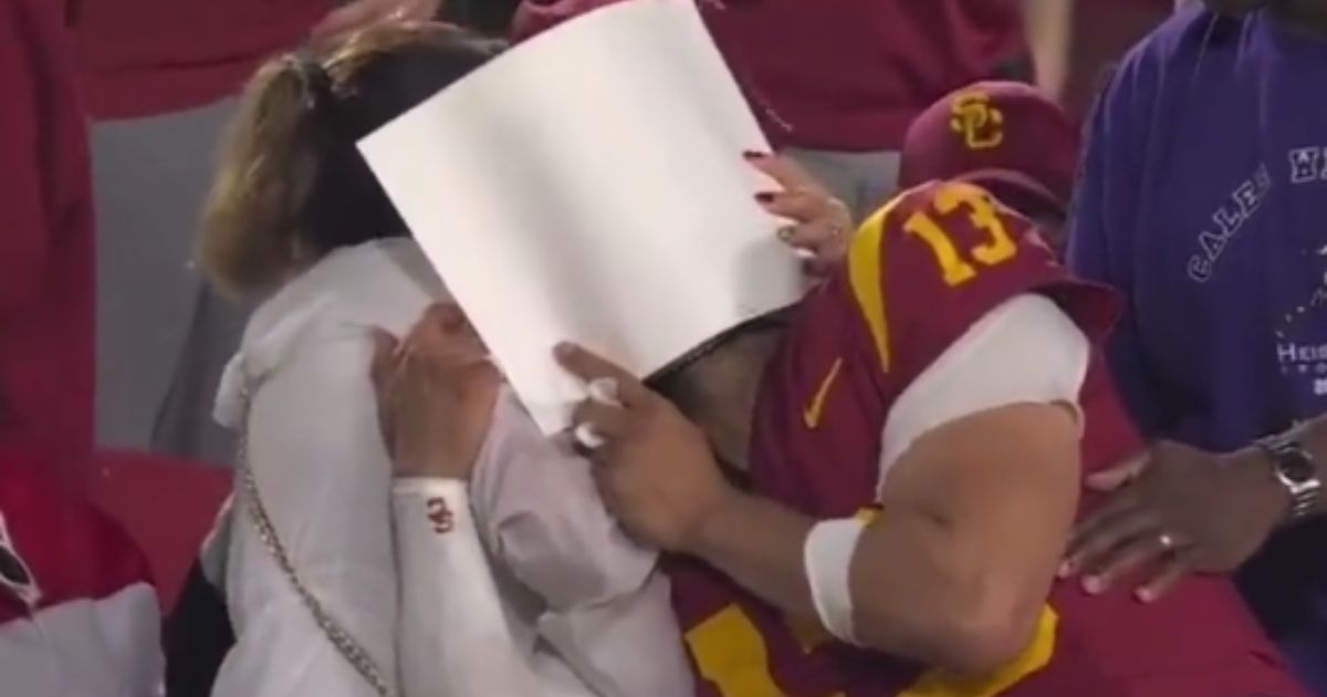 University of Southern California quarterback Caleb Williams went viral for crying after his team lost.