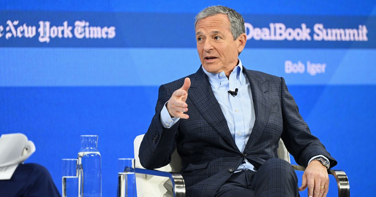 Bob Iger speaks onstage during The New York Times Dealbook Summit 2023 at Jazz at Lincoln Center on Wednesday in New York City.