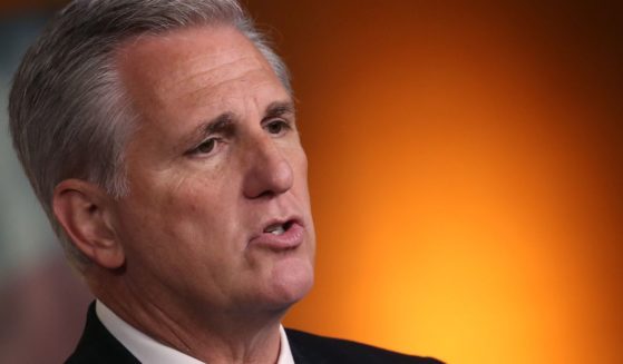 House Minority Leader Kevin McCarthy (R) speaks during his weekly news conference on Capitol Hill, May 23, 2019 in Washington, DC.