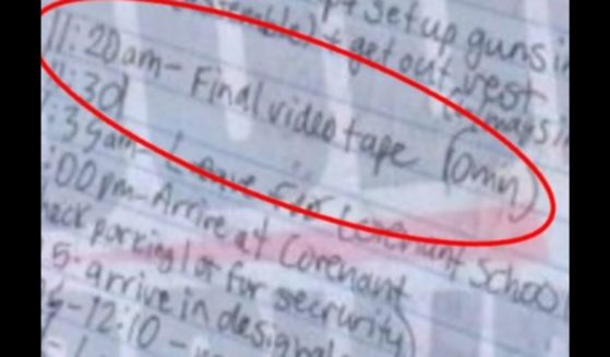 The above image is of part of the Nashville shooter's alleged manifesto.