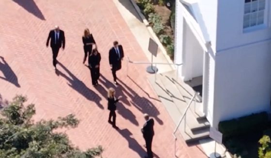 Surviving castmates of the long-running sitcom "Friends" are pictured from an aerial video attending the funeral for actor Matthew Perry on Friday at  Forest Lawn Memorial Park in Los Angeles.