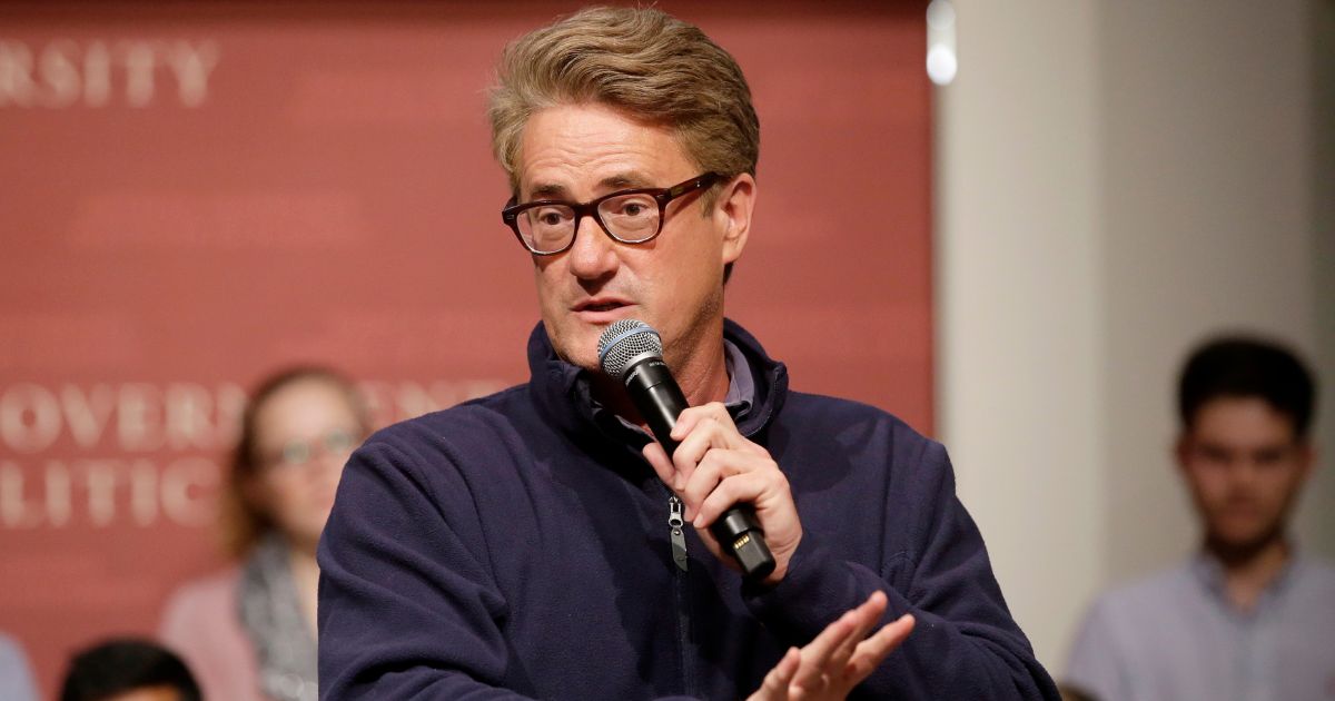 MSNBC television anchor Joe Scarborough, co-hosts of the show "Morning Joe," takes questions from an audience on Oct. 11, 2017, in Cambridge, Massachusetts.