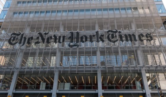 The New York Times building in Manhattan is pictured in a file photo from September.