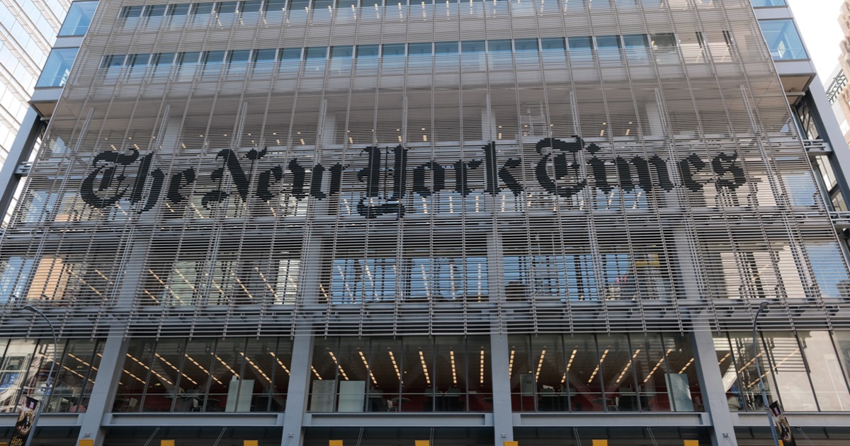 The New York Times building in Manhattan is pictured in a file photo from September.