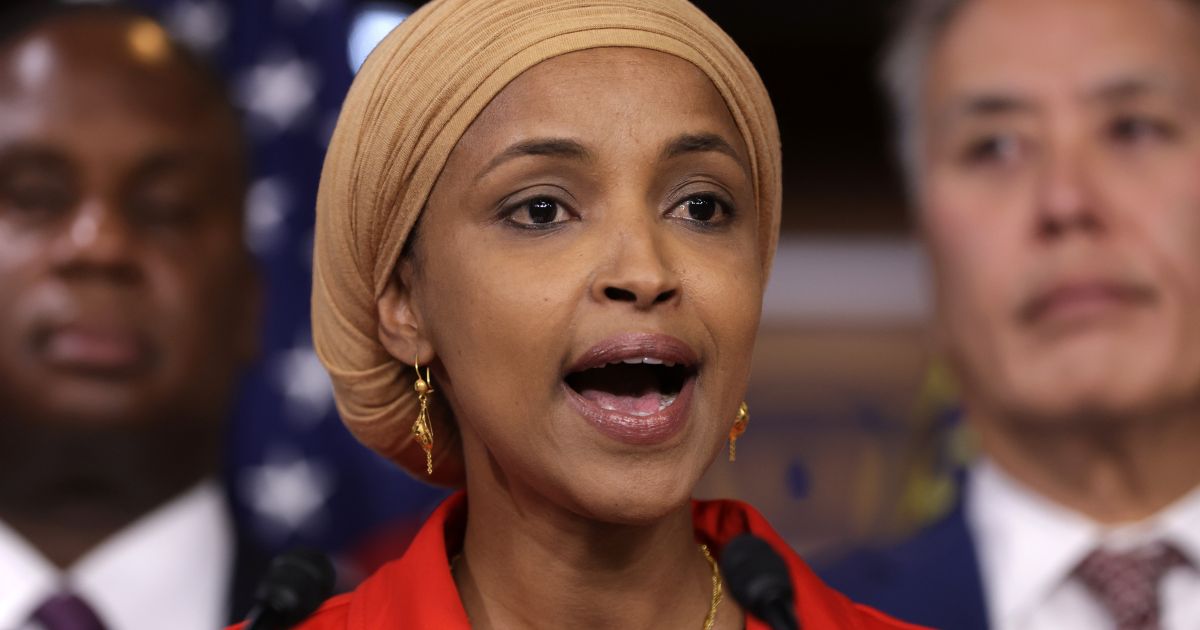 Deputy Chair of the Congressional Progressive Caucus Rep. Ilhan Omar of Minnesota speaks during a news conference on possible government shutdown at the U.S. Capitol on Sept. 20 in Washington, D.C.