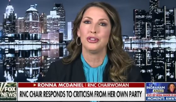 Republican National Committee Chairwoman Ronna McDaniel is interviewed by Fox News' Laura Ingraham on Saturday.