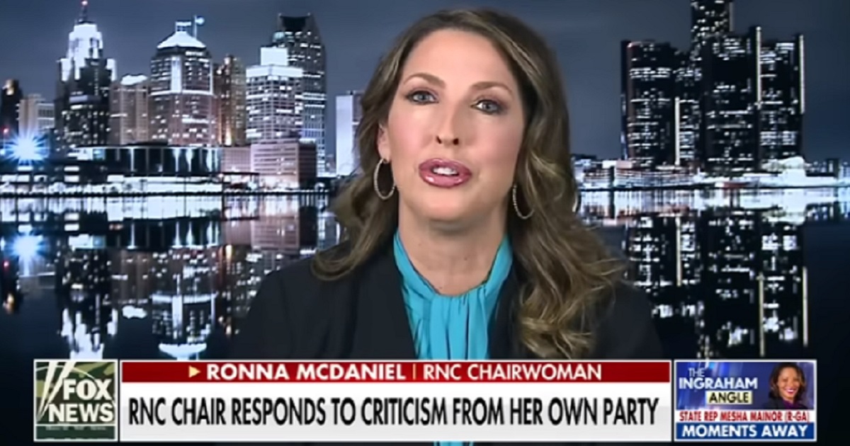 Republican National Committee Chairwoman Ronna McDaniel is interviewed by Fox News' Laura Ingraham on Saturday.