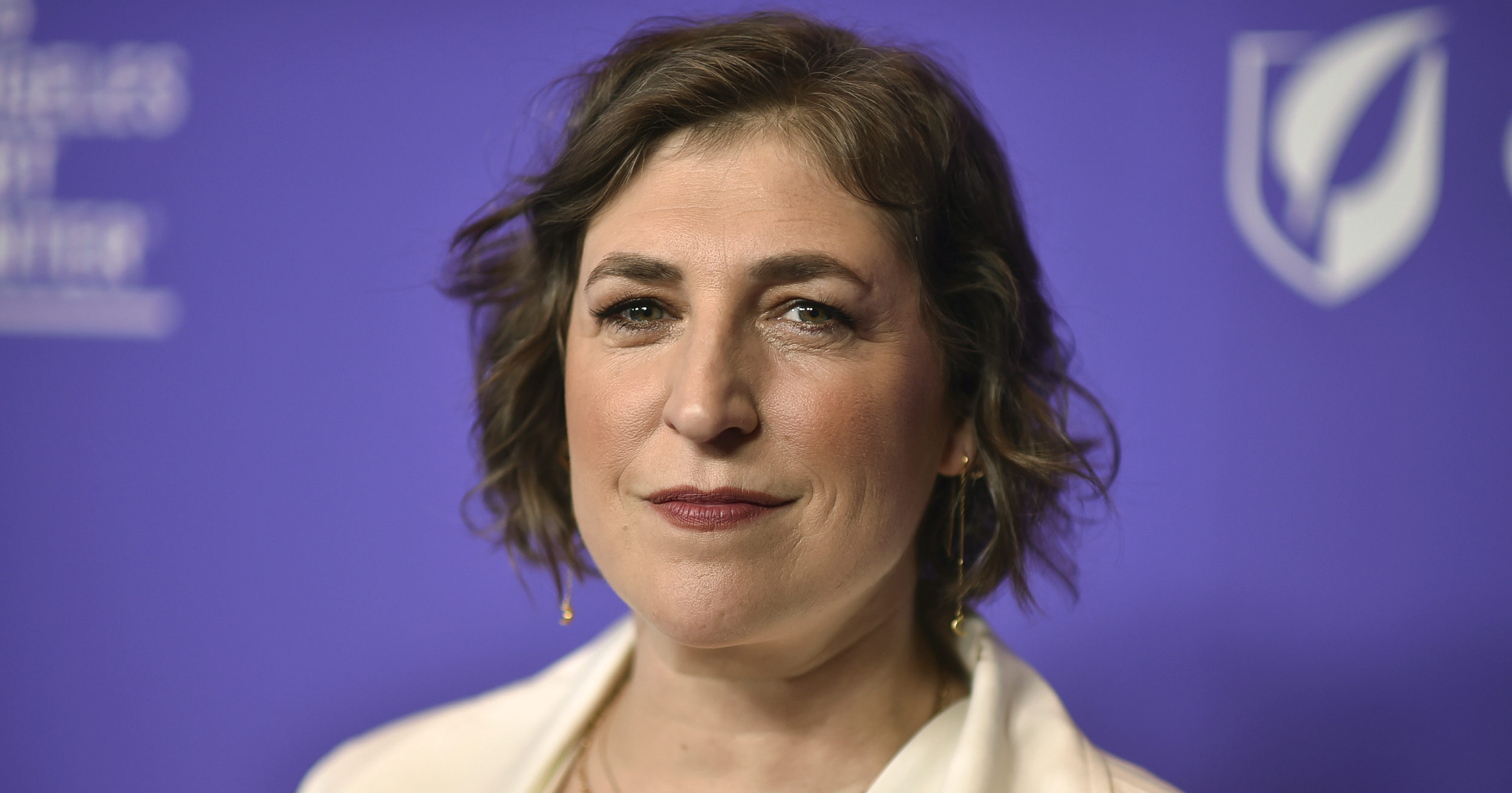 Mayim Bialik arrives at the Los Angeles LGBT Center Gala on Saturday, April 22, 2023, at the Fairmont Century Plaza.