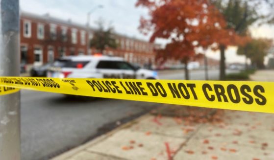 Crime scene tape sections off the scene of a Nov. 7 shooting in Baltimore.