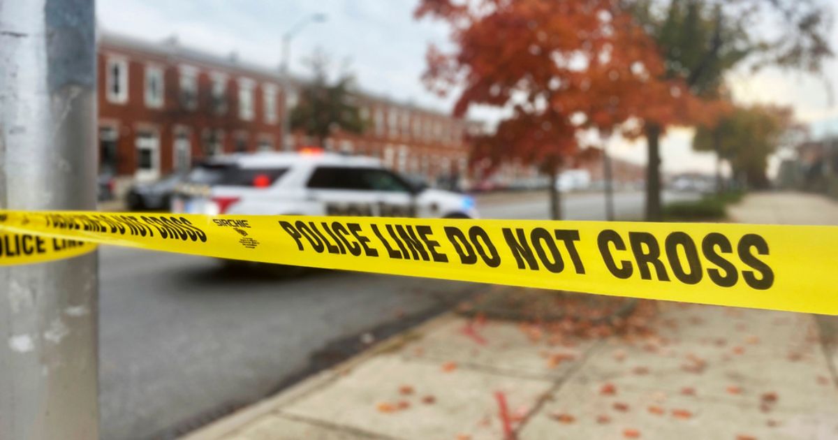 Crime scene tape sections off the scene of a Nov. 7 shooting in Baltimore.