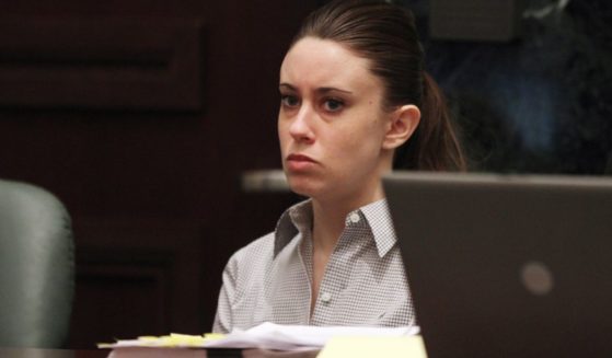 Casey Anthony listens to testimony during her murder trial at the Orange County Courthouse in Orlando, Florida, on June 30, 2011.