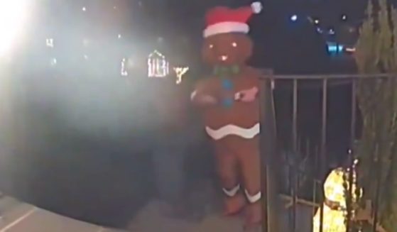Neighbors agreed the figure was creepy, rather than "holly jolly."