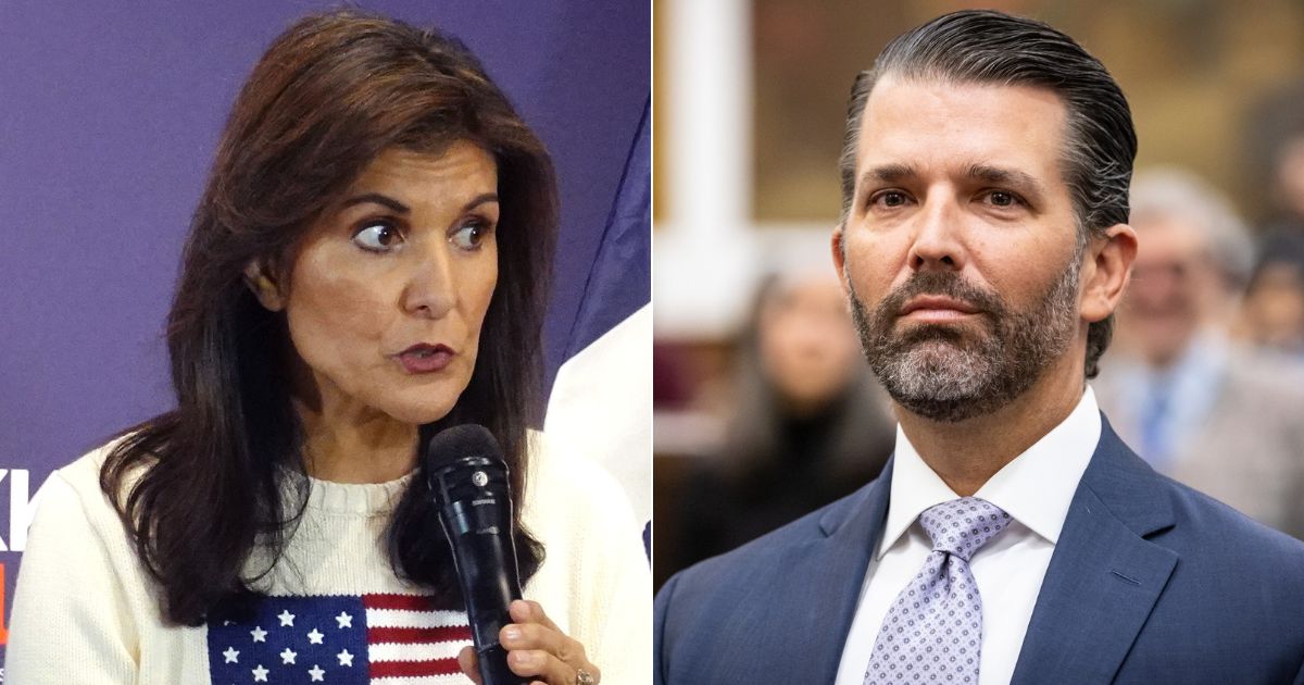 Although many appear to be pushing for former South Carolina Gov. Nikki Haley, left, to run as former President Donald Trump's vice president should he get the nomination, Donald Trump Jr., right, has made it clear he will go to great lengths to keep that from happening.