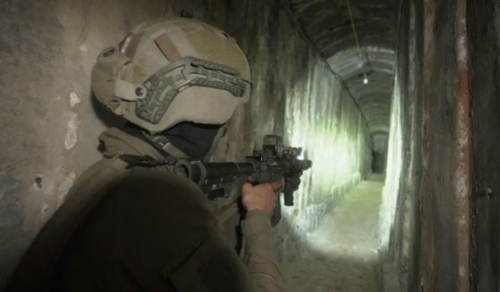 Israeli soldiers show the media an underground tunnel used by Hamas found underneath Shifa Hospital in Gaza City on Nov. 22.
