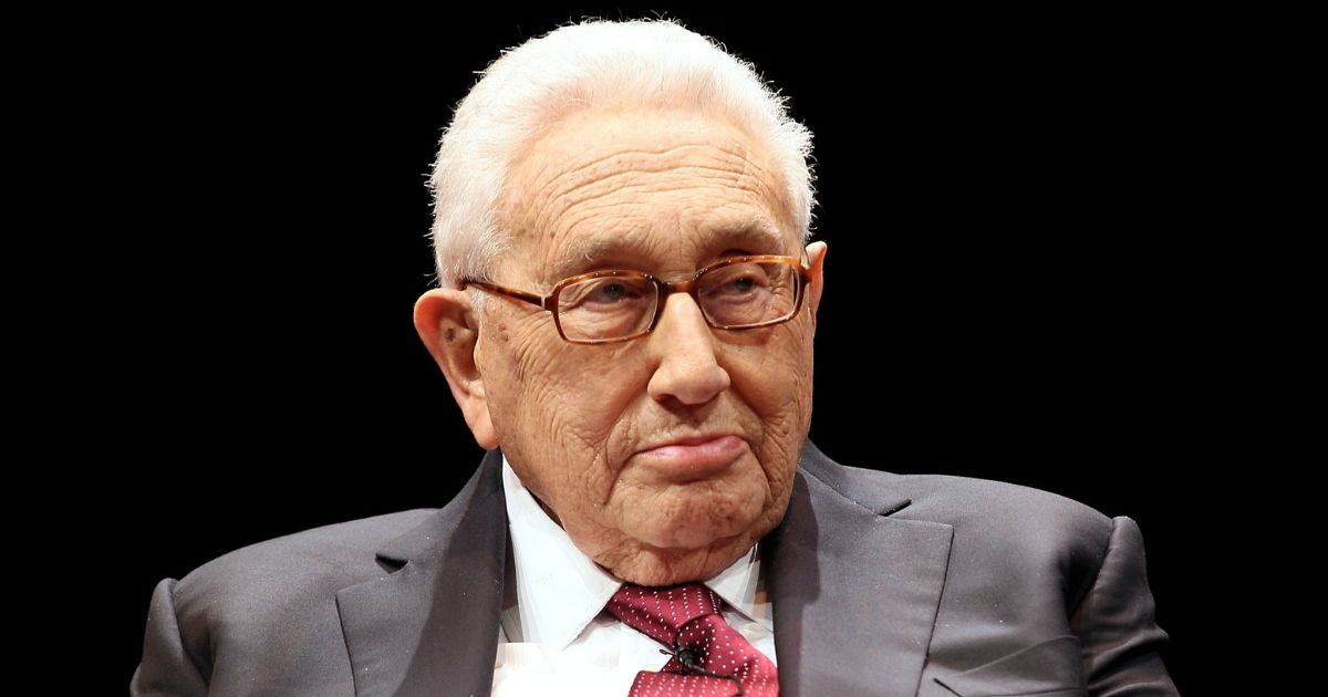 Henry Kissinger listens during an interview at the Museum of Jewish Heritage in New York City on May 13, 2015.