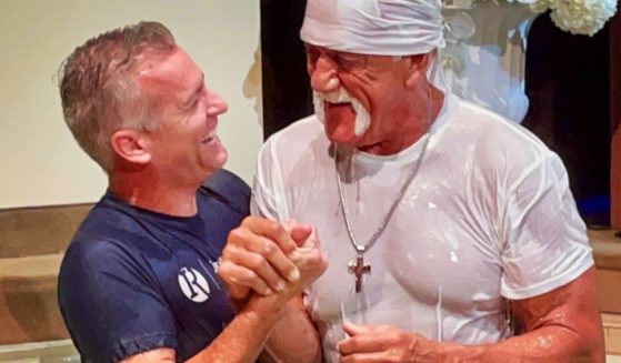 Wrestling legend Hulk Hogan shared a photo of his baptism on social media.