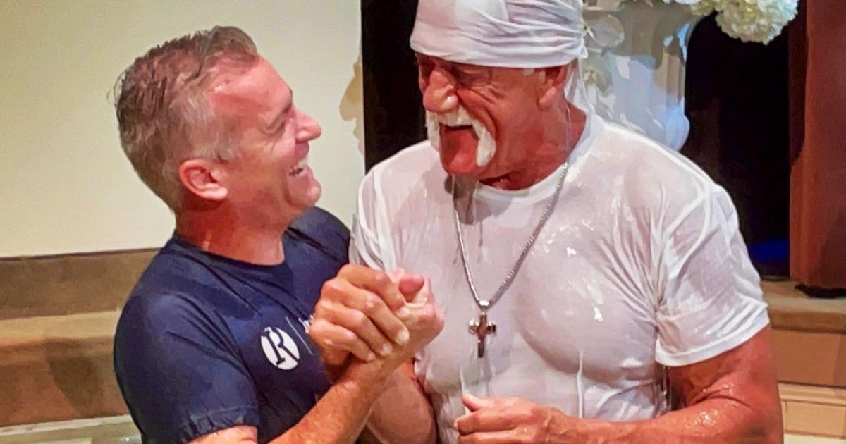 Wrestling legend Hulk Hogan shared a photo of his baptism on social media.