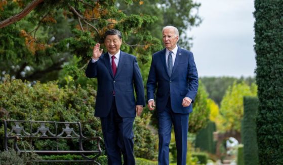 President Joe Biden and China's President President Xi Jinping walking together