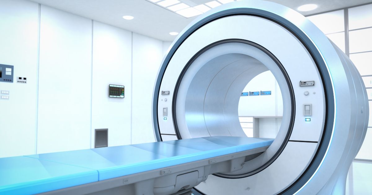 This stock photo shows an MRI scanning machine.