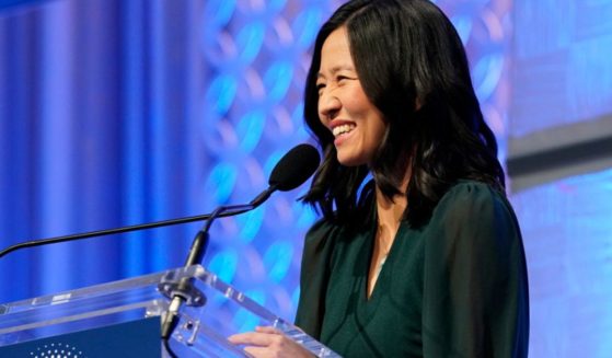 Boston Mayor Michelle Wu speaks onstage during a conference at the Boston Convention and Exhibition Center on Thursday in Boston.