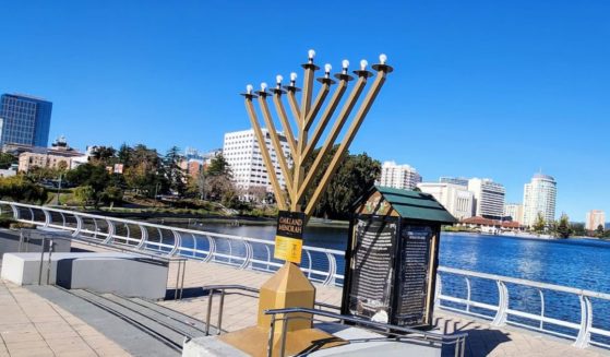 A menorah in Oakland, California, was destroyed Wednesday morning.