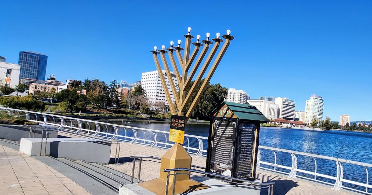 A menorah in Oakland, California, was destroyed Wednesday morning.