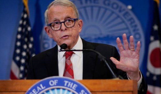 Ohio Gov. Mike DeWine speaks during a news conference Friday in Columbus, Ohio. DeWine vetoed a measure Friday that would have banned gender-affirming care for minors and transgender athletes’ participation in girls and women’s sports, in a break from members of his party who championed the legislation.