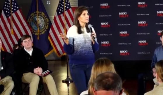 Nikki Haley attends a town hall in Berlin, New Hampshire, on Wednesday.