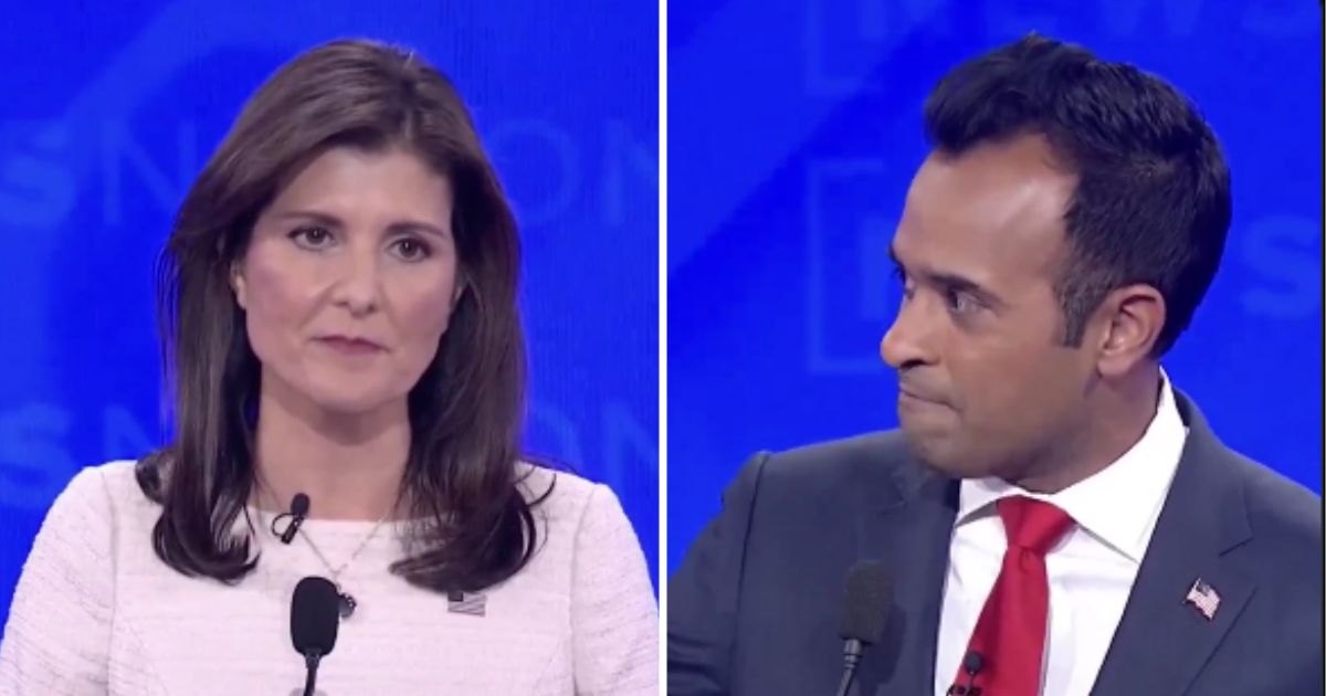 Nikki Haley and Vivek Ramaswamy take part in the fourth GOP presidential primary debate on Wednesday.