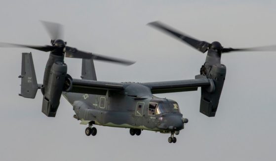 A CV-22 Osprey assigned to the Air Force's 21st Special Operations Squadron flies over Yokota Air Base, Japan, on June 15, 2020.