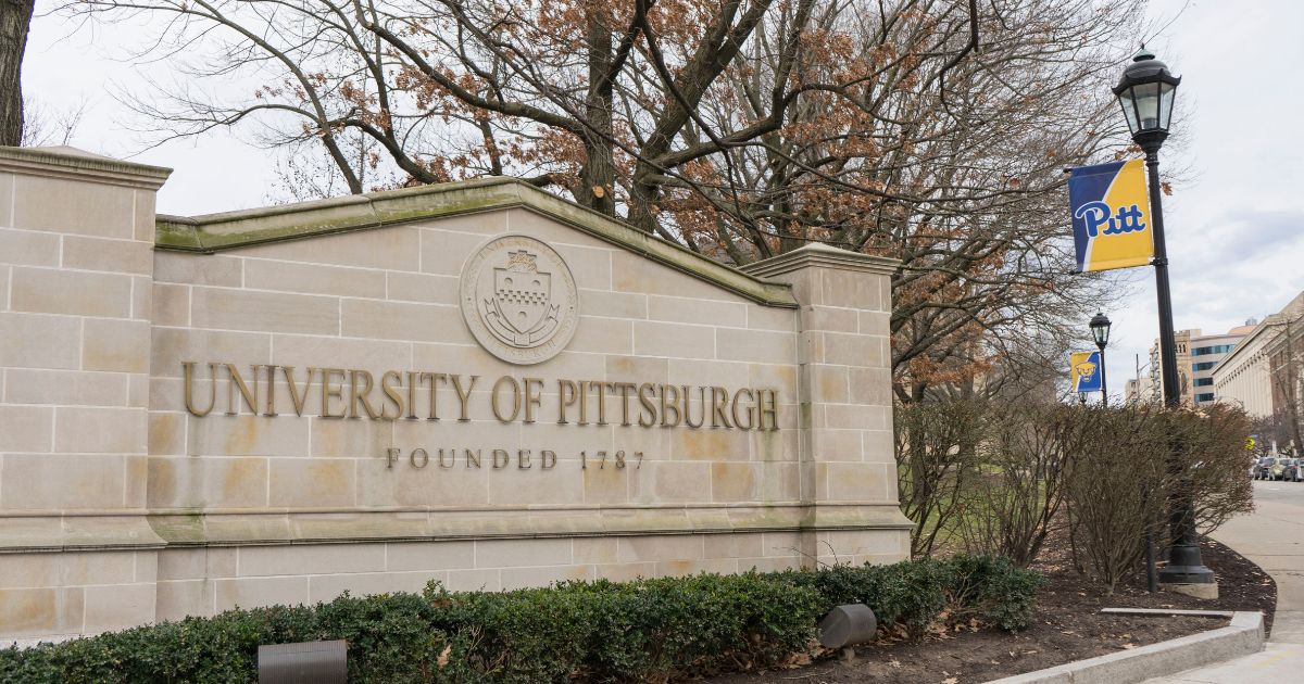 A sign greets visitors to the University of Pittsburgh in Pennsylvania on Jan. 11, 2020.