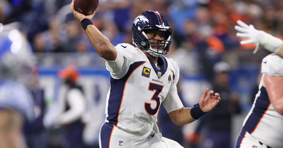 Russell Wilson of the Denver Broncos throws the ball during the third quarter of a game against the Detroit Lions at Ford Field on Dec. 16 in Detroit.