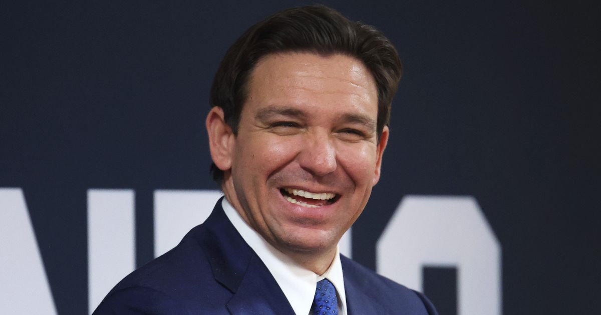 Republican presidential candidate and Florida Gov. Ron DeSantis speaks during the Scott County Fireside Chat at the Tanglewood Hills Pavilion in Bettendorf, Iowa, on Monday.