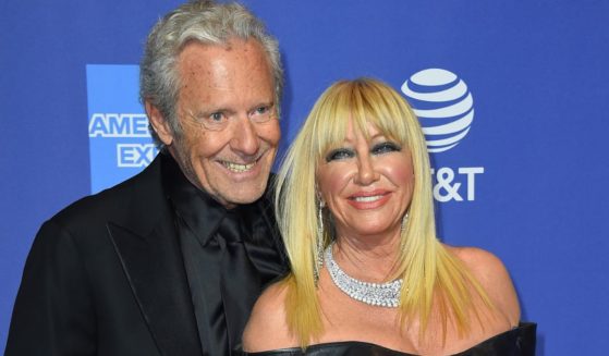 Alan Hamel, left, and Suzanne Somers, right, arrive at the 30th annual Palm Springs International Film Festival in Palm Springs, California, on Jan. 3, 2019.