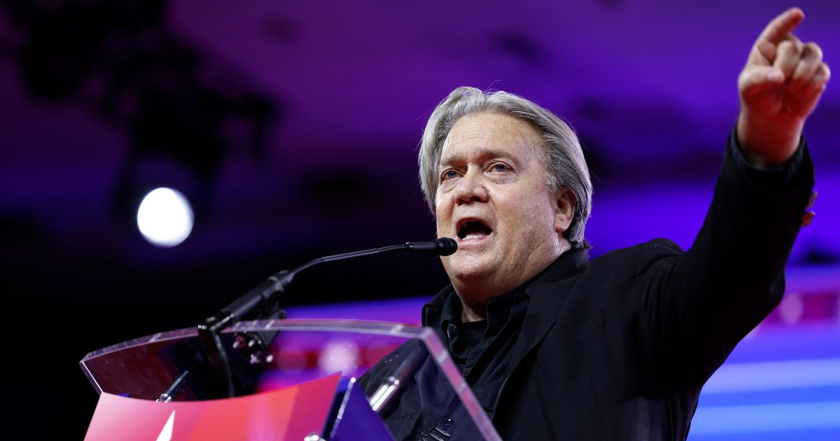 Former White House chief strategist for the Trump Administration Steve Bannon speaks during the annual Conservative Political Action Conference in National Harbor, Maryland, on March 3.