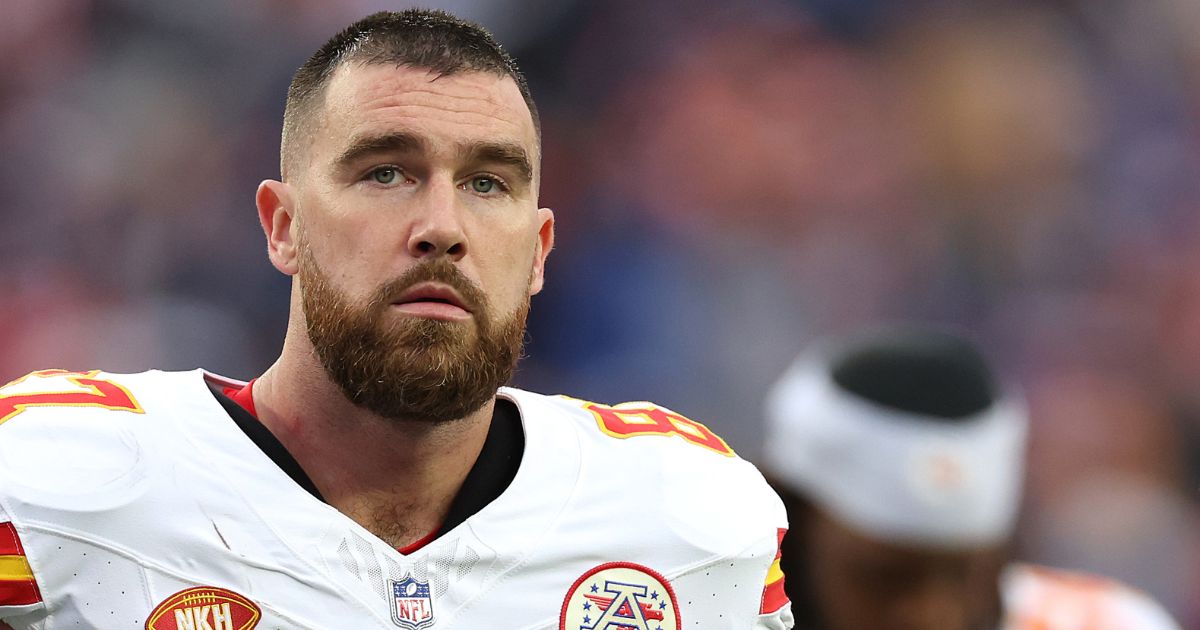 Travis Kelce of the Kansas City Chiefs looks on as he heads to the locker room during halftime against the New England Patriots at Gillette Stadium in Foxborough, Massachusetts, on Dec. 17. On Christmas, Kelce threw his helmet as the Chiefs lost to the Las Vegas Raiders in a home game in Kansas City, MIssouri.