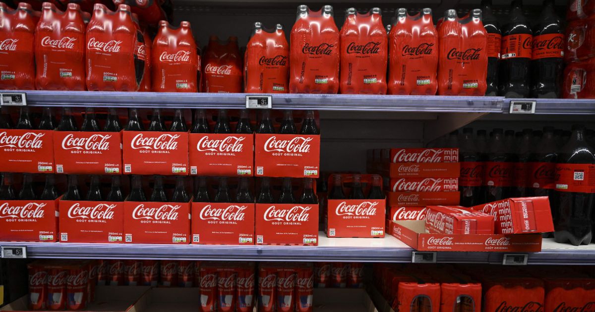 Coca-Cola products sit on a supermarket shelf in 2022. Last month, a recall was issued for three different Coca-Cola products in three states.