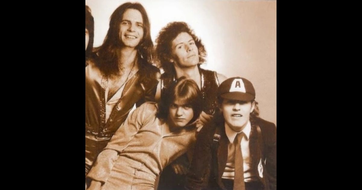This Twitter screen shot shows an early picture of the rock band AC/DC. The band announced the death of their original drummer, Colin Burgess, on Dec. 15.