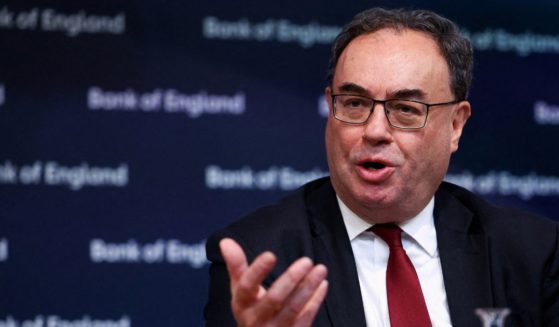 Governor of the Bank of England, Andrew Bailey attends the biannual Financial Stability Report press conference, at the Bank of England, in London, on Wednesday.